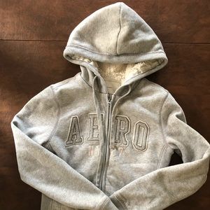 Aeropostale grey zip up hoodie